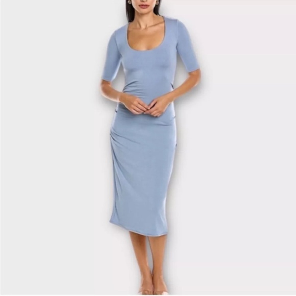 Rebecca Taylor Women's Ruched Scoop Neck Dress double lined - small